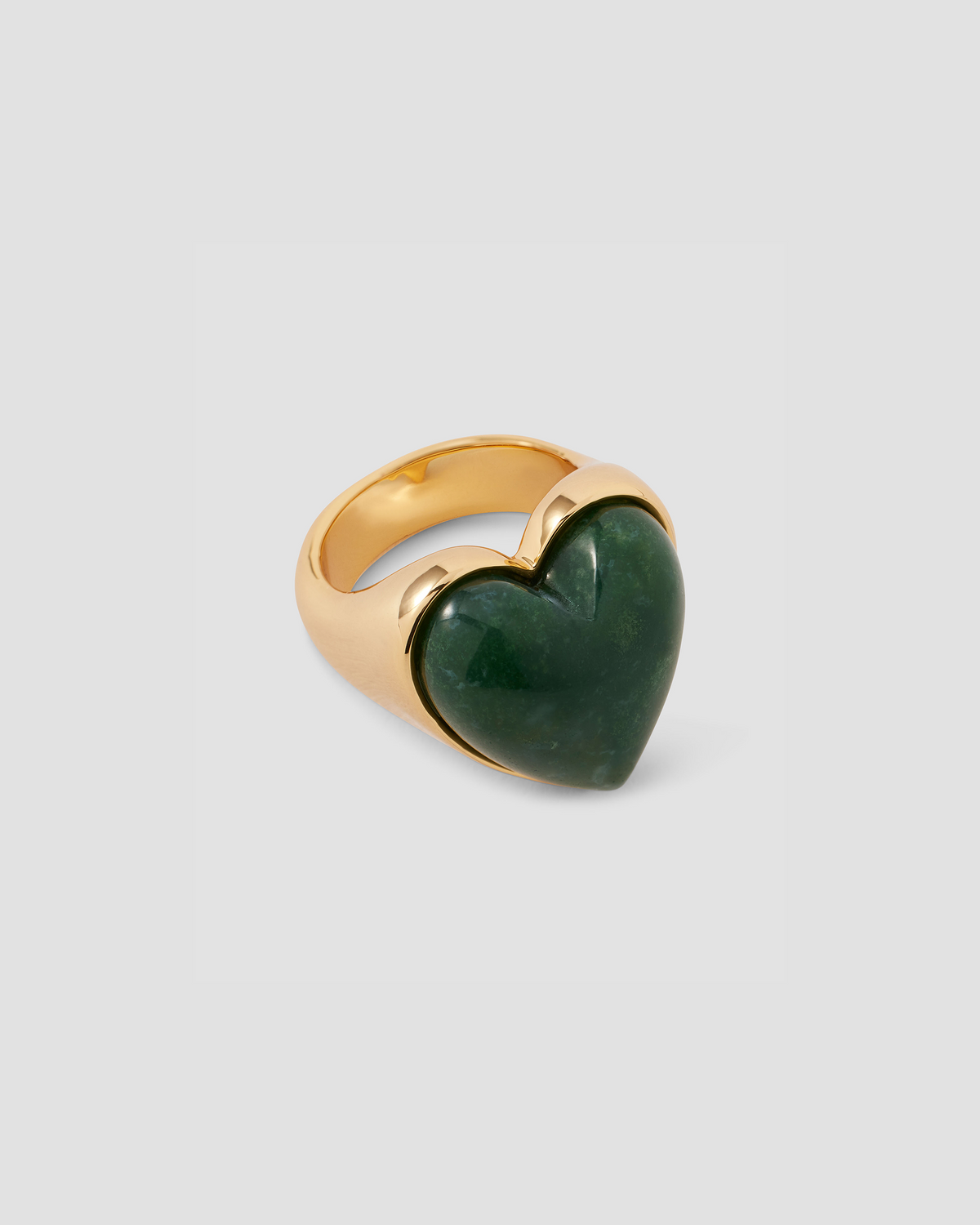 Semi-Precious Heart Pinky Ring ring - front view | 14k gold rings