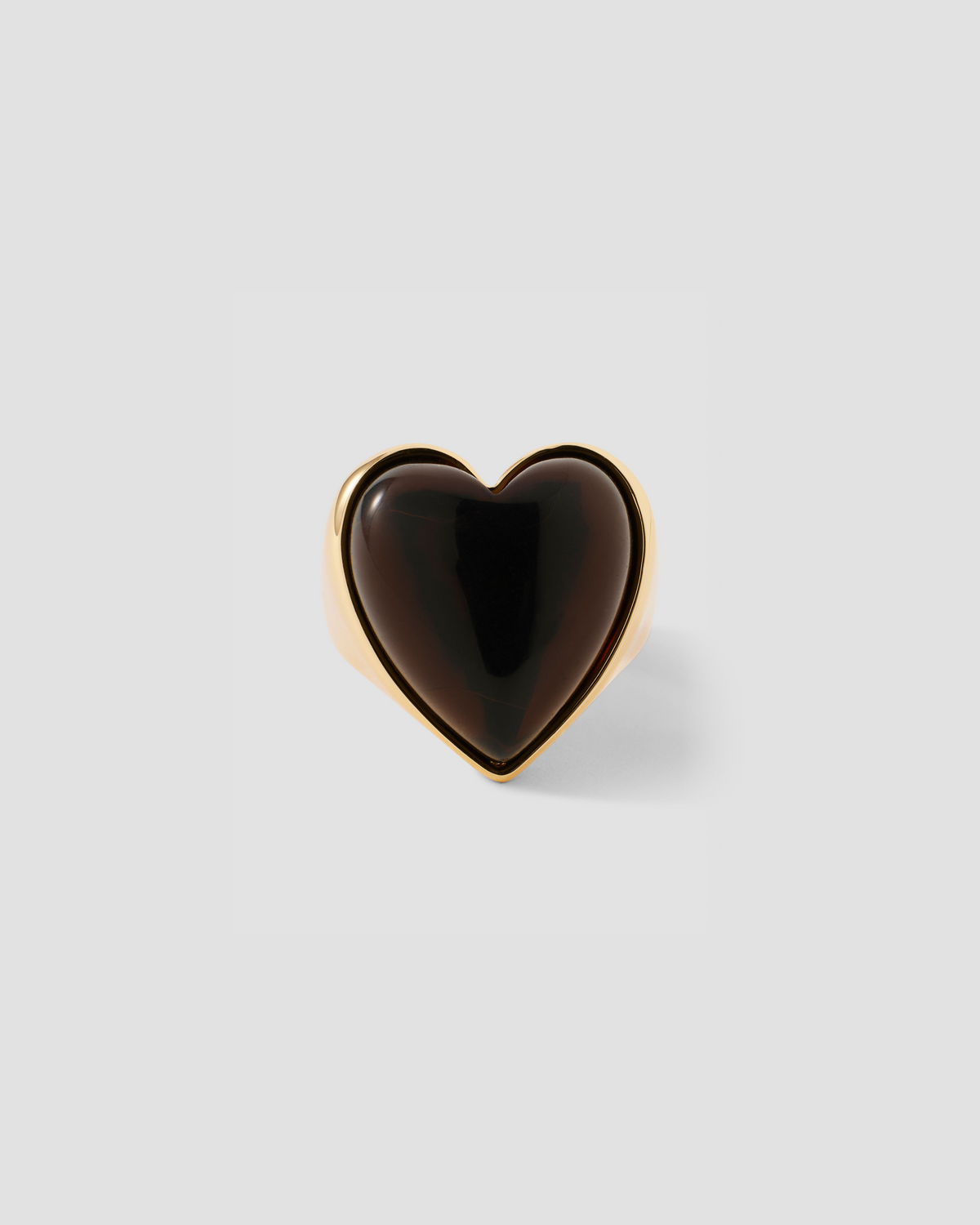 Semi-Precious Heart Pinky Ring ring - close-up detail | 14k gold rings