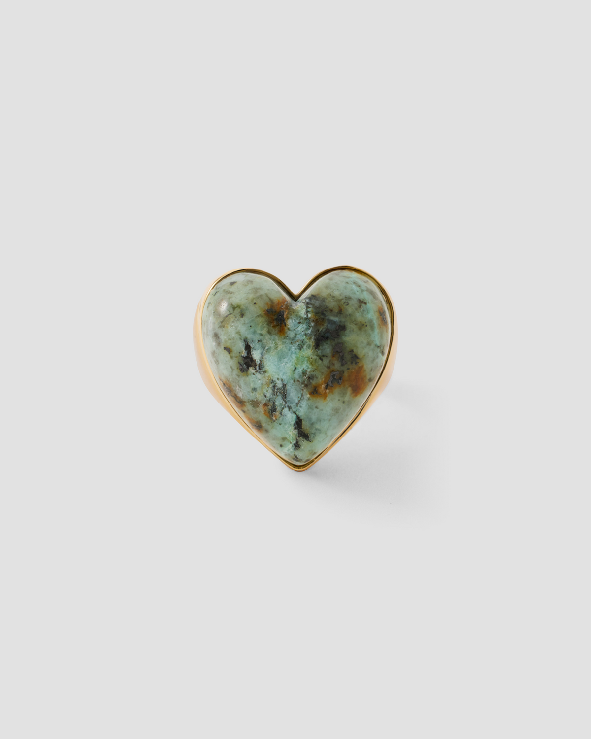 Semi-Precious Heart Pinky Ring ring - styled on model | 14k gold rings