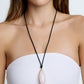 Semi-Precious Dagger Leather Cord Necklace