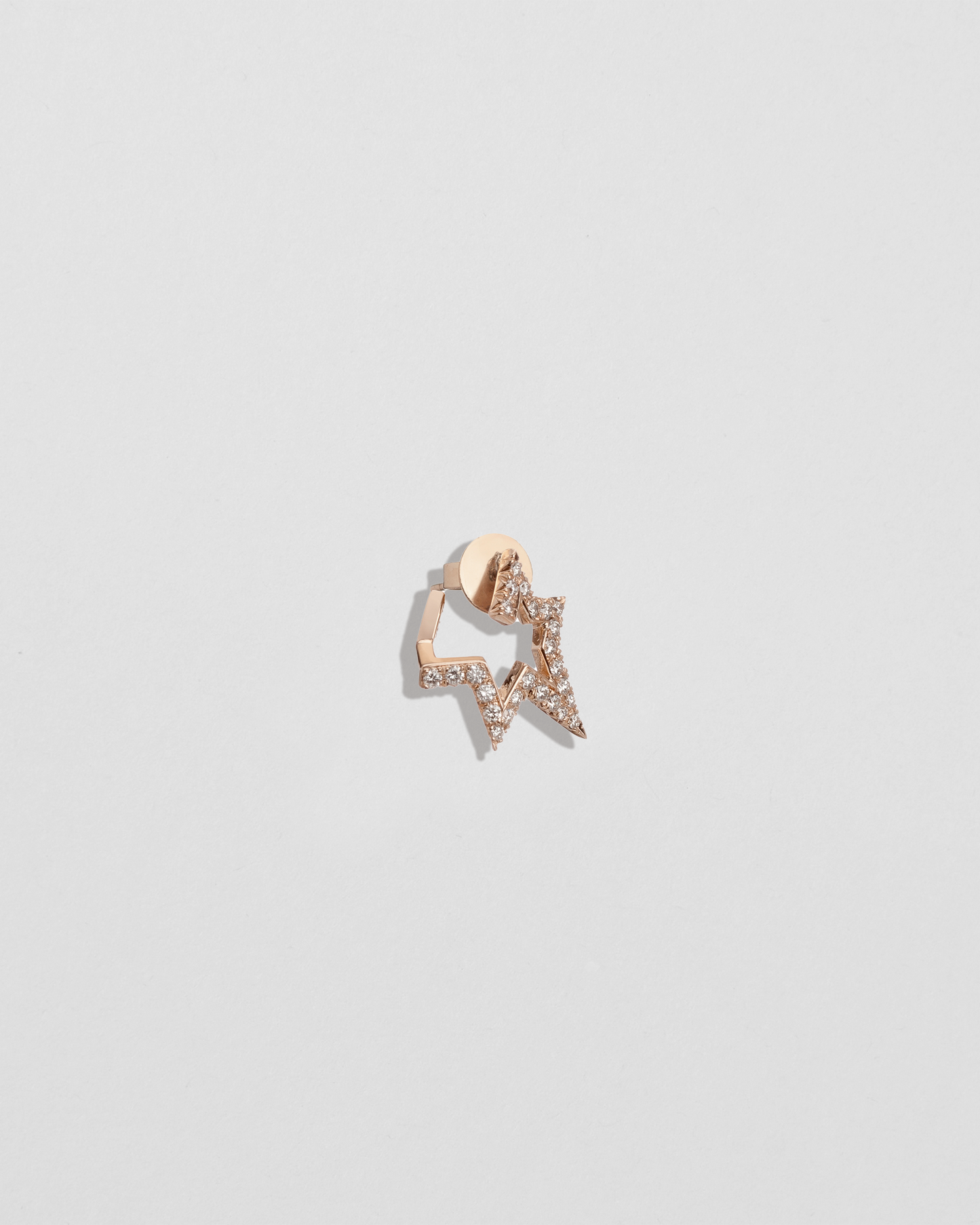Single Large Star Earring with Pavé White Diamonds