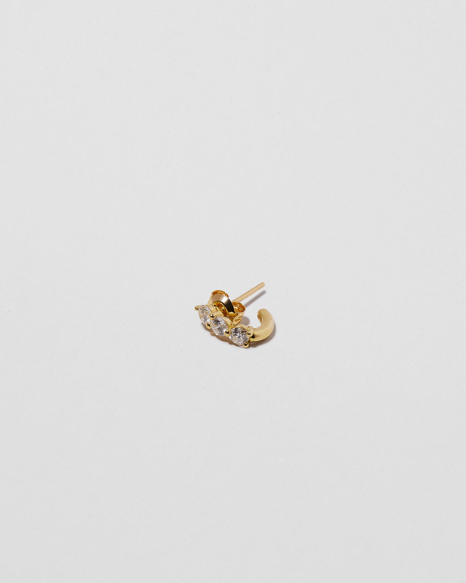 Jennifer Fisher - Single 3 Oversized Floating Diamond Huggie - Yellow Gold