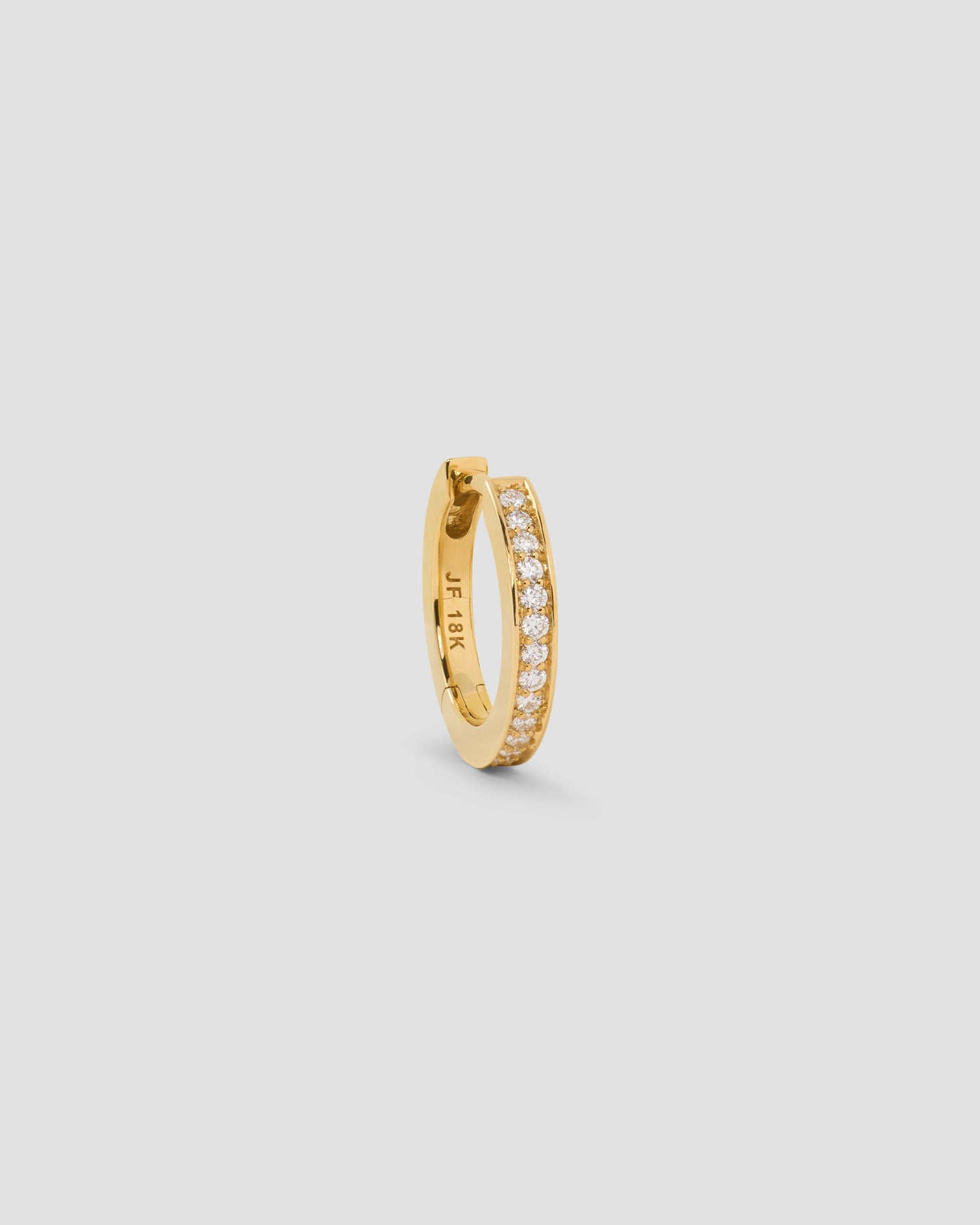 18k Small Huggie with Pavé Diamonds