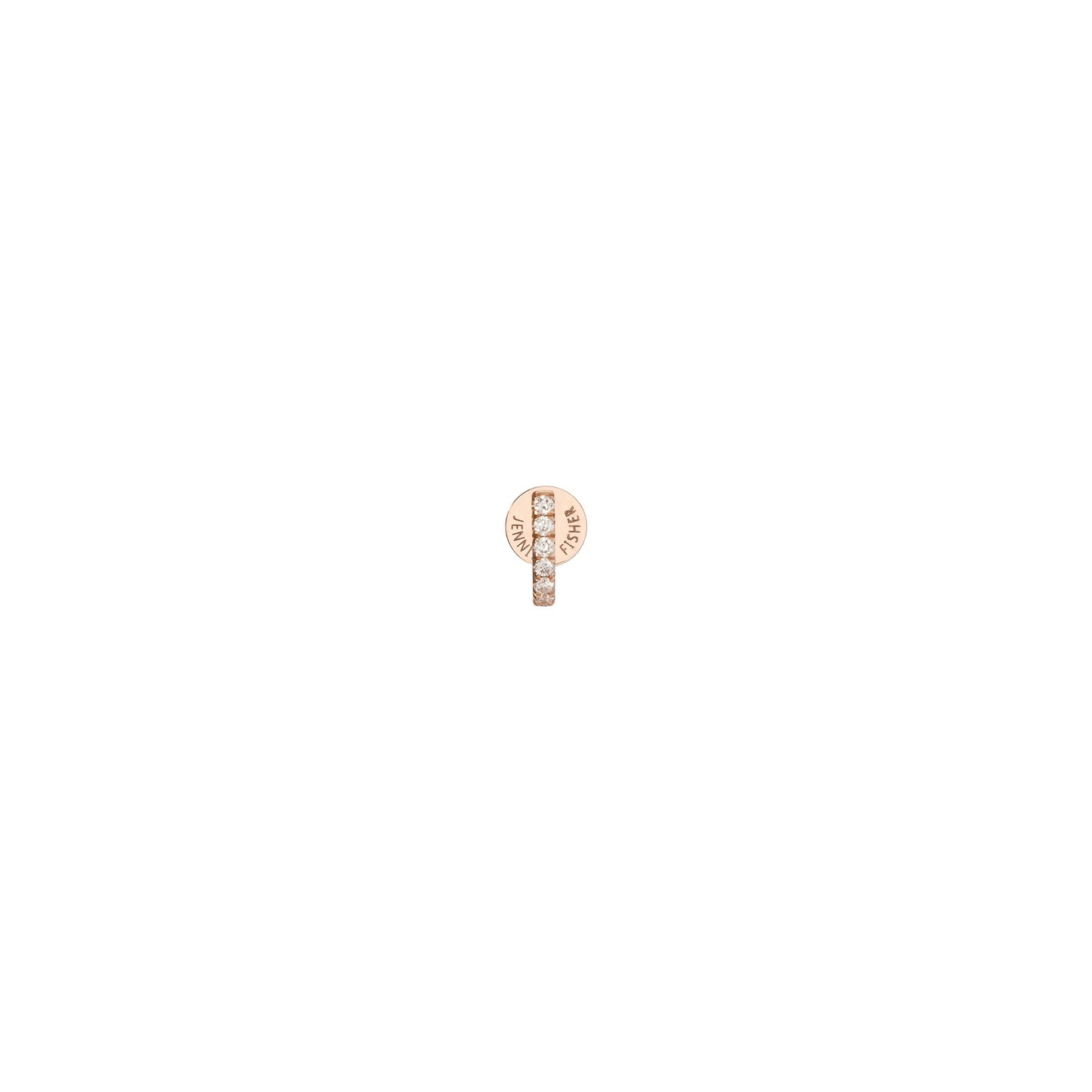 Single Level Huggie in 18K Yellow Gold with Pavé White Diamonds