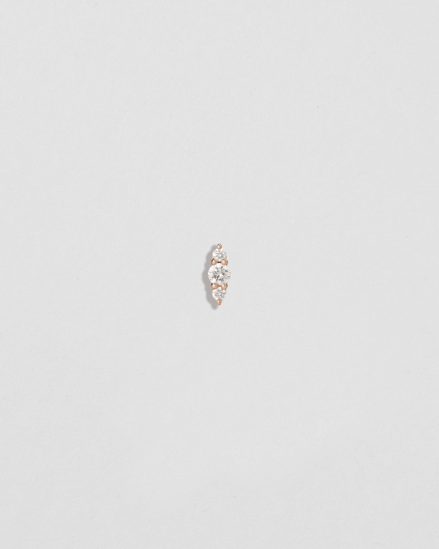 Single Triple Floating Diamond Stud Earring