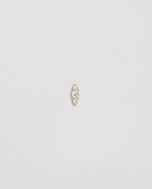 Single Triple Floating Diamond Stud Earring