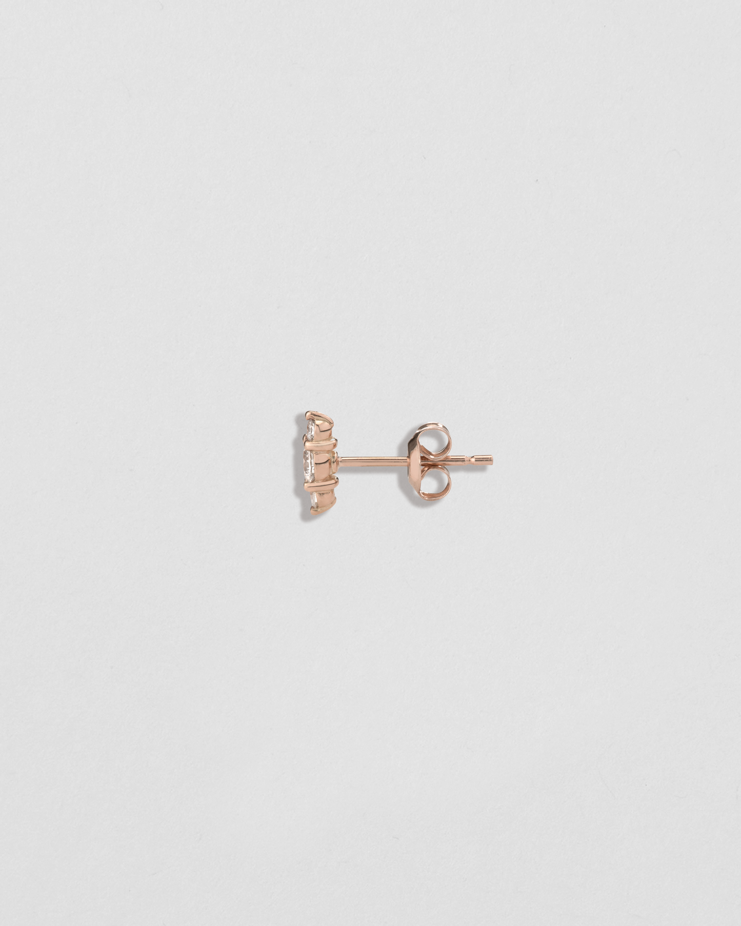 Single Triple Floating Diamond Stud Earring