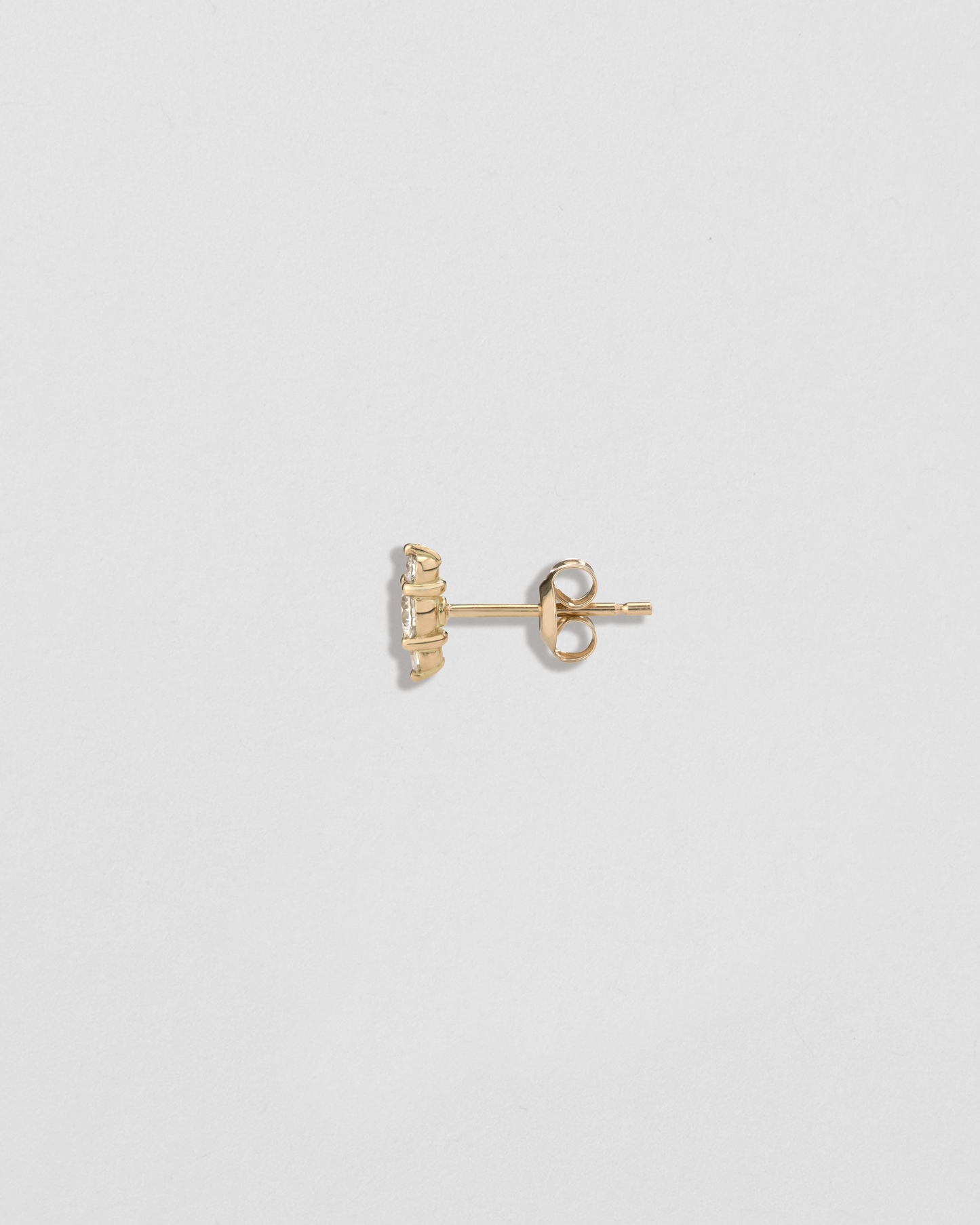 Single Triple Floating Diamond Stud Earring