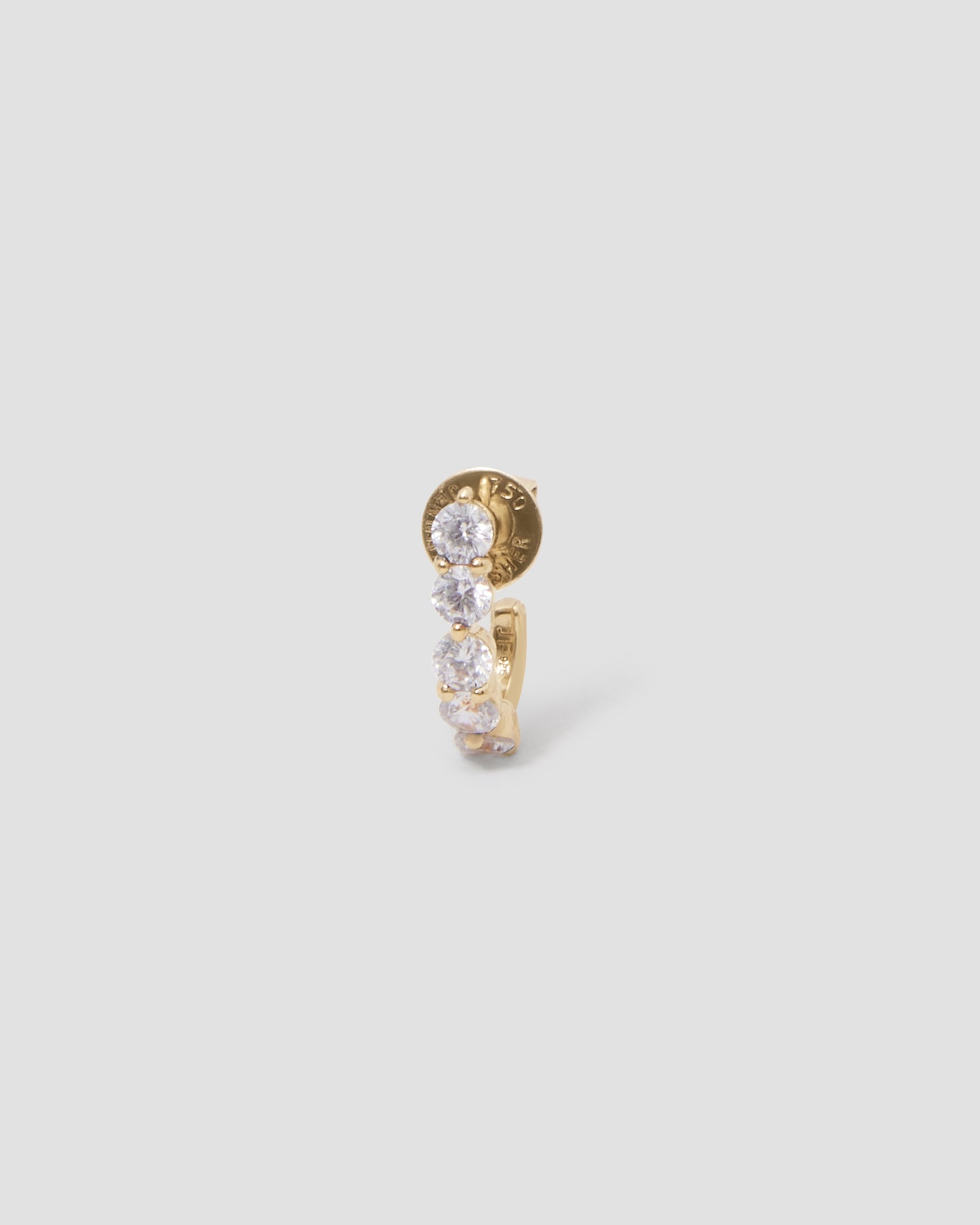 Single 5 Oversized Floating Diamond Huggie