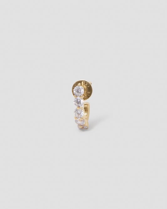 Single 5 Oversized Floating Diamond Huggie