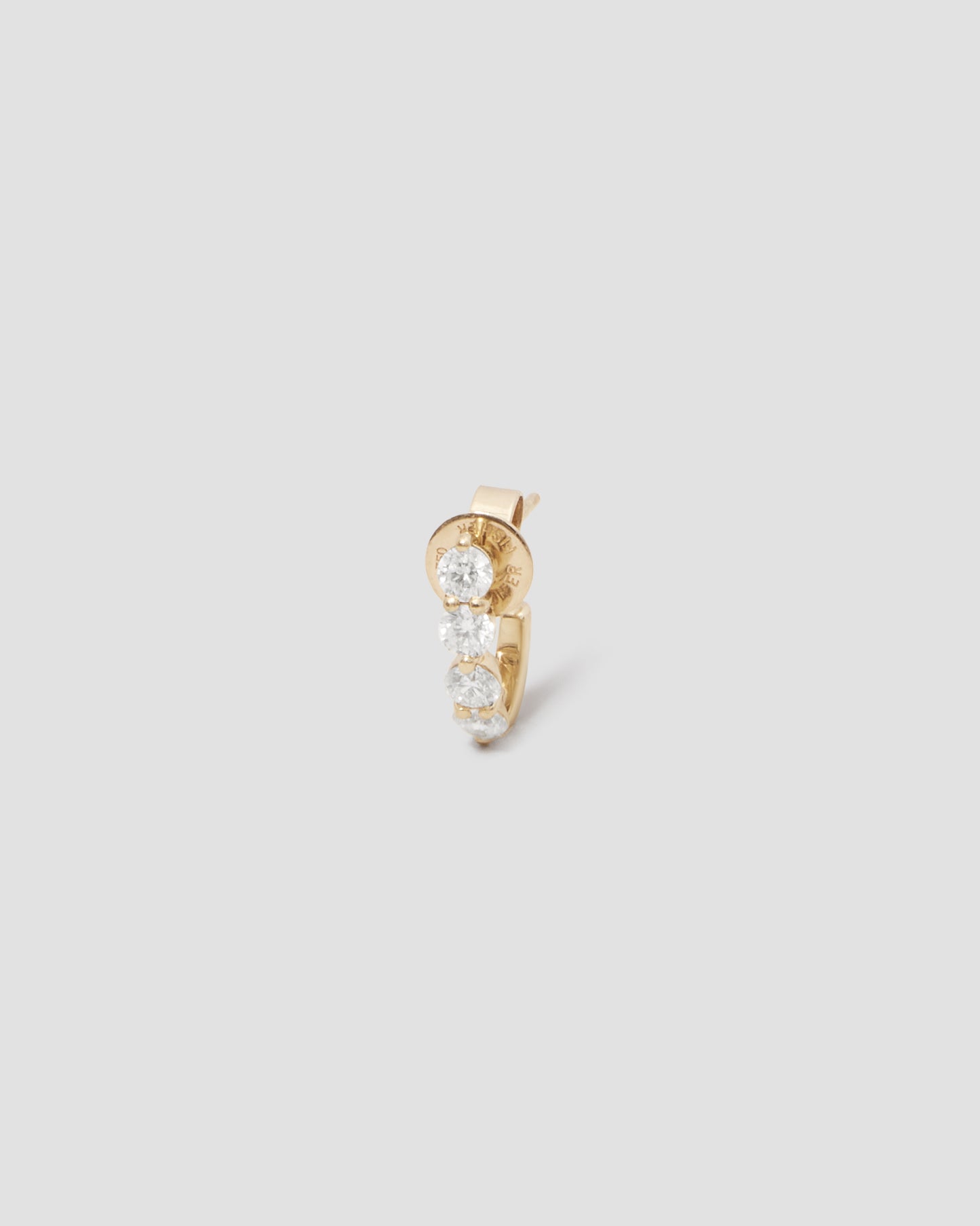 Single 4 Oversized Floating Diamond Huggie