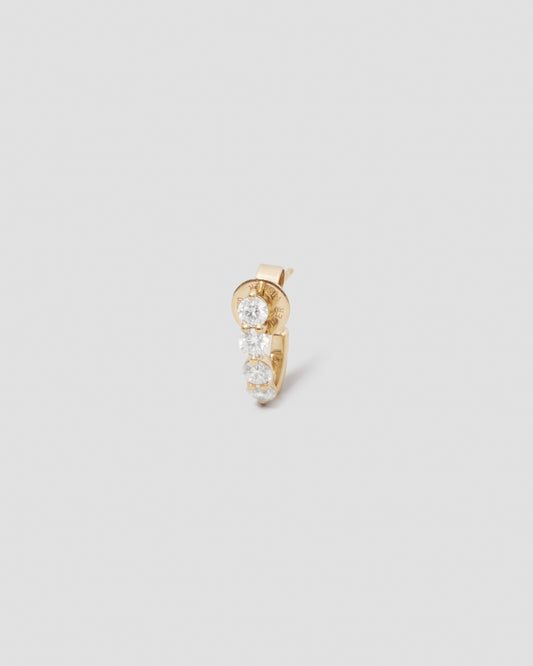 Single 4 Oversized Floating Diamond Huggie