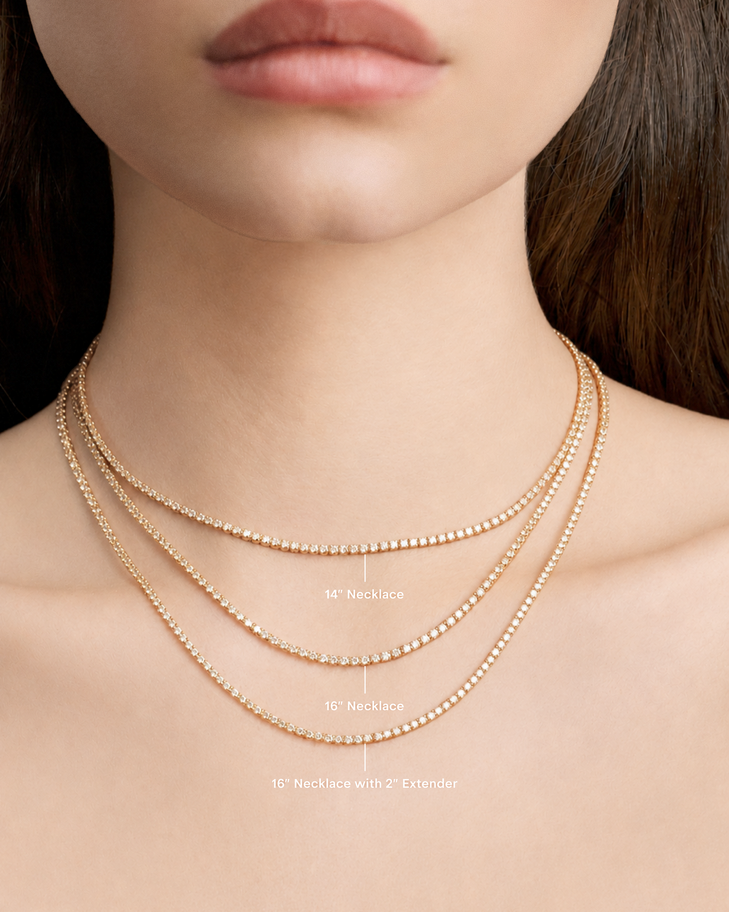Lab Diamond Round Cut Tennis Necklace
