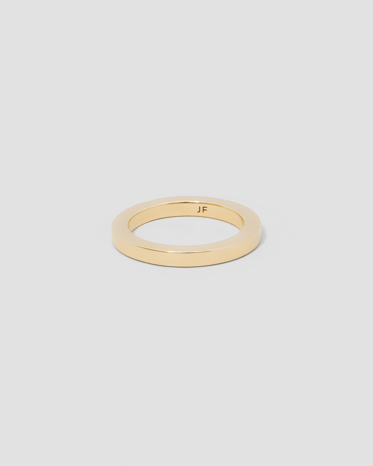 3mm Square Ring in 18k Yellow Gold ring - front view | 14k gold rings
