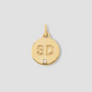 Personalized Small Circle with Diamond in 18K Yellow Gold