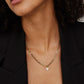 Small Heart in 14K Yellow Gold with Pavé White Diamonds