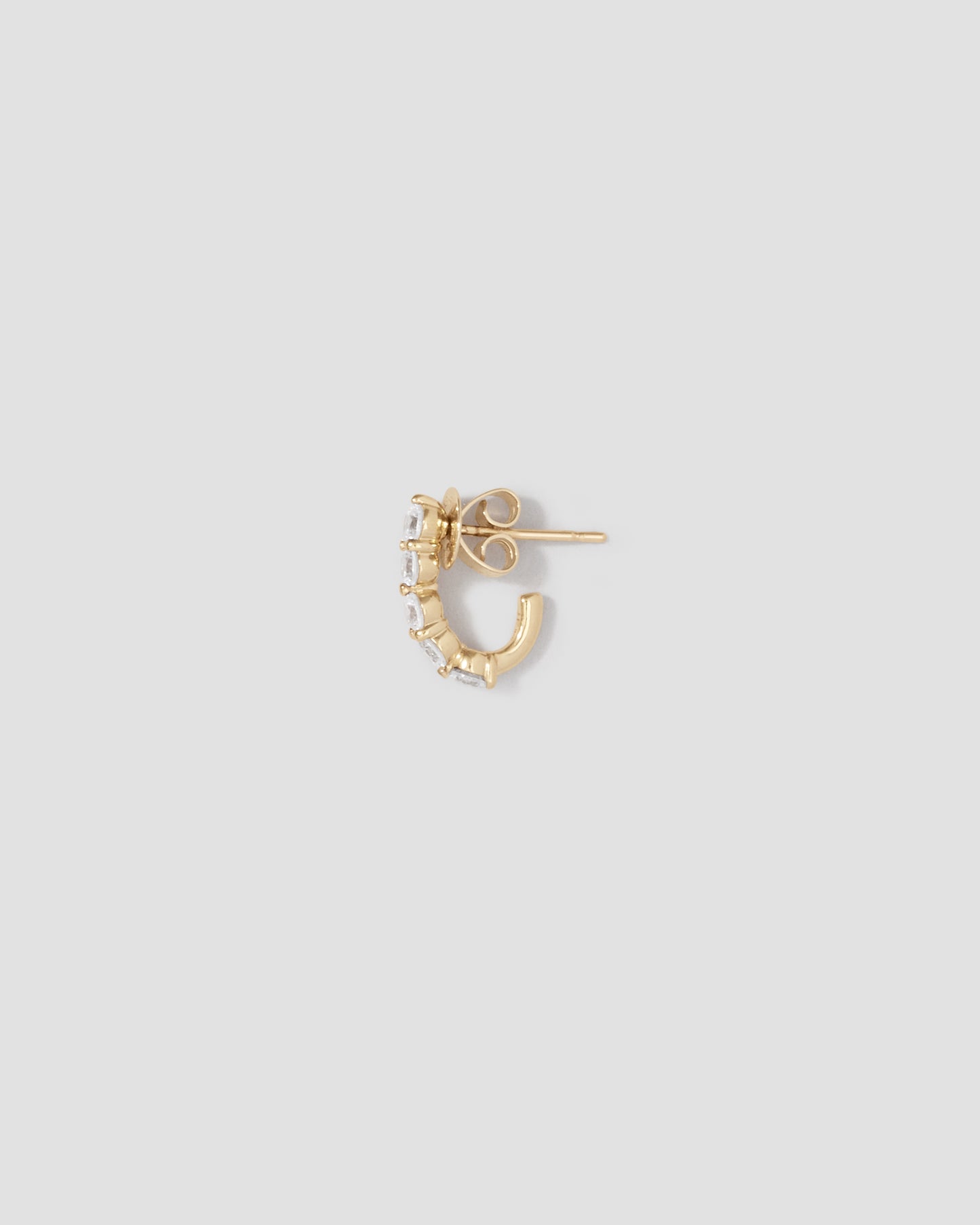 Single 5 Oversized Floating Diamond Huggie