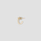 Single Small Level Earring with Pavé White Diamonds