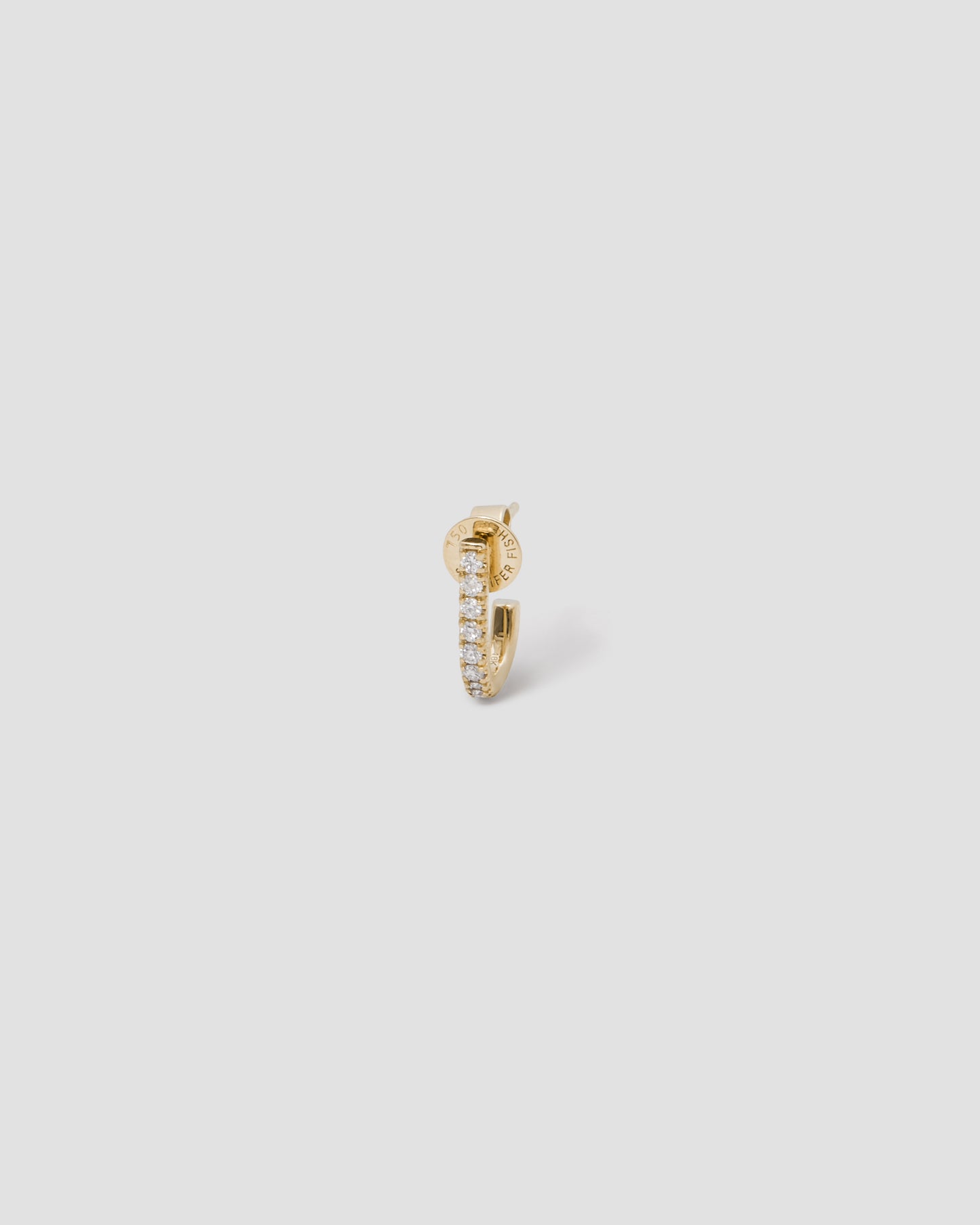 Single Small Level Earring with Pavé White Diamonds