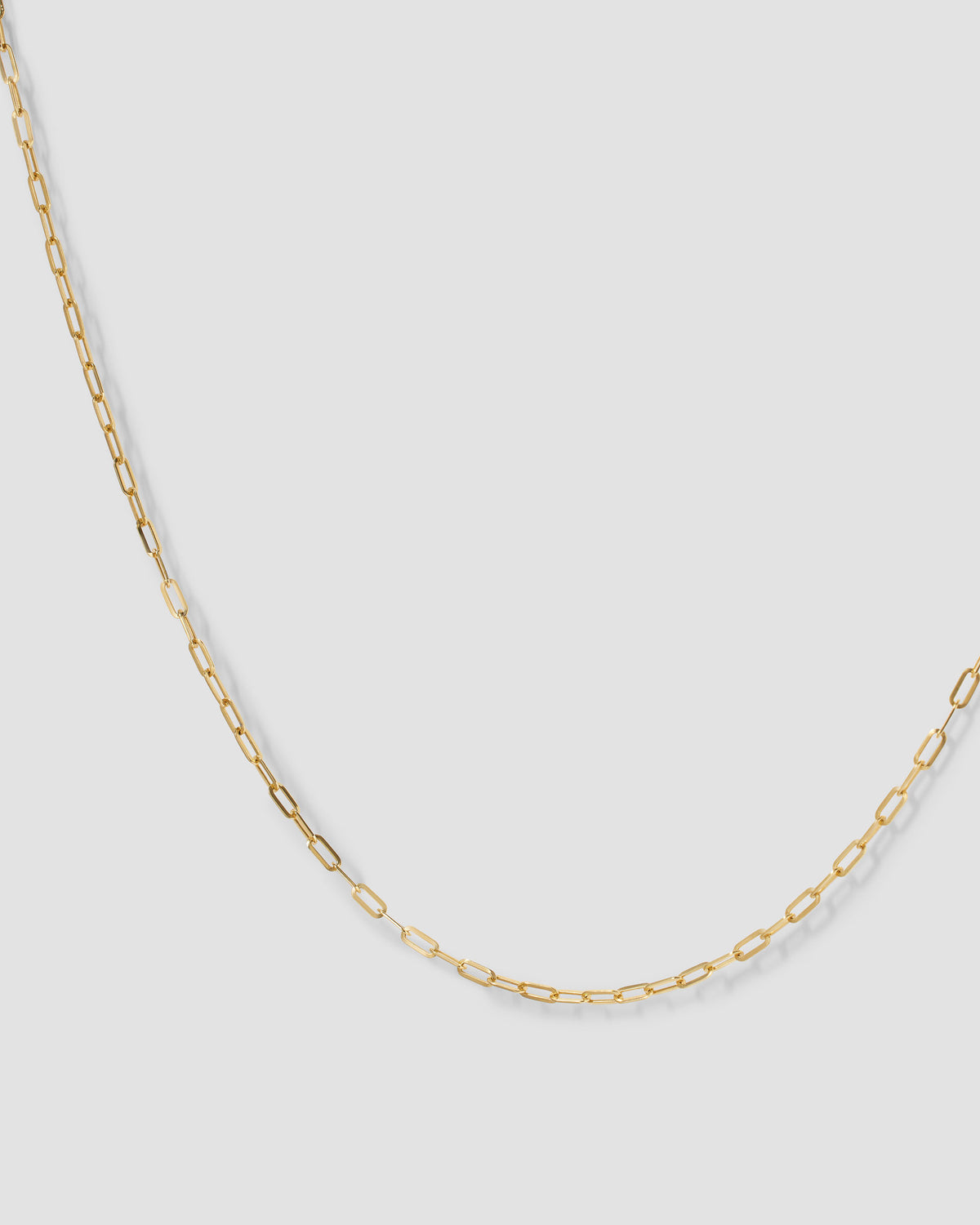 Small Long Link Chain necklace - front view | 18k gold chain
