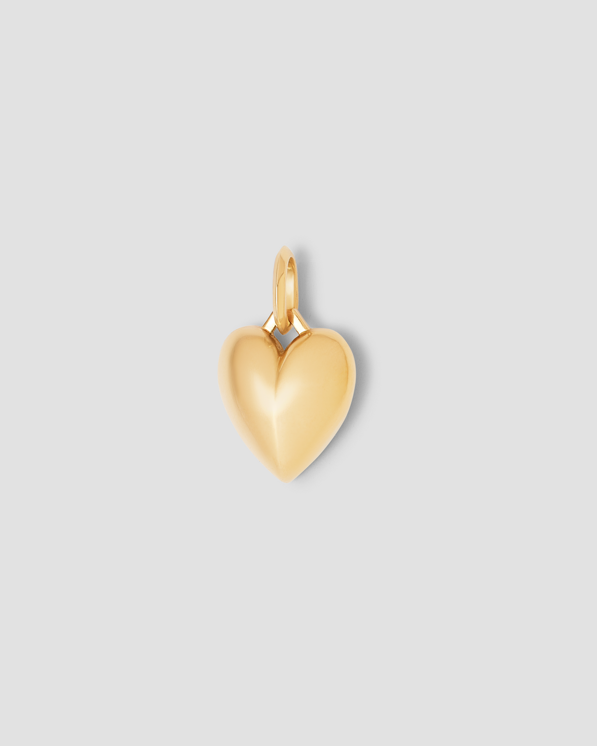 Small Puffy Heart charm - front view | gold charm necklace