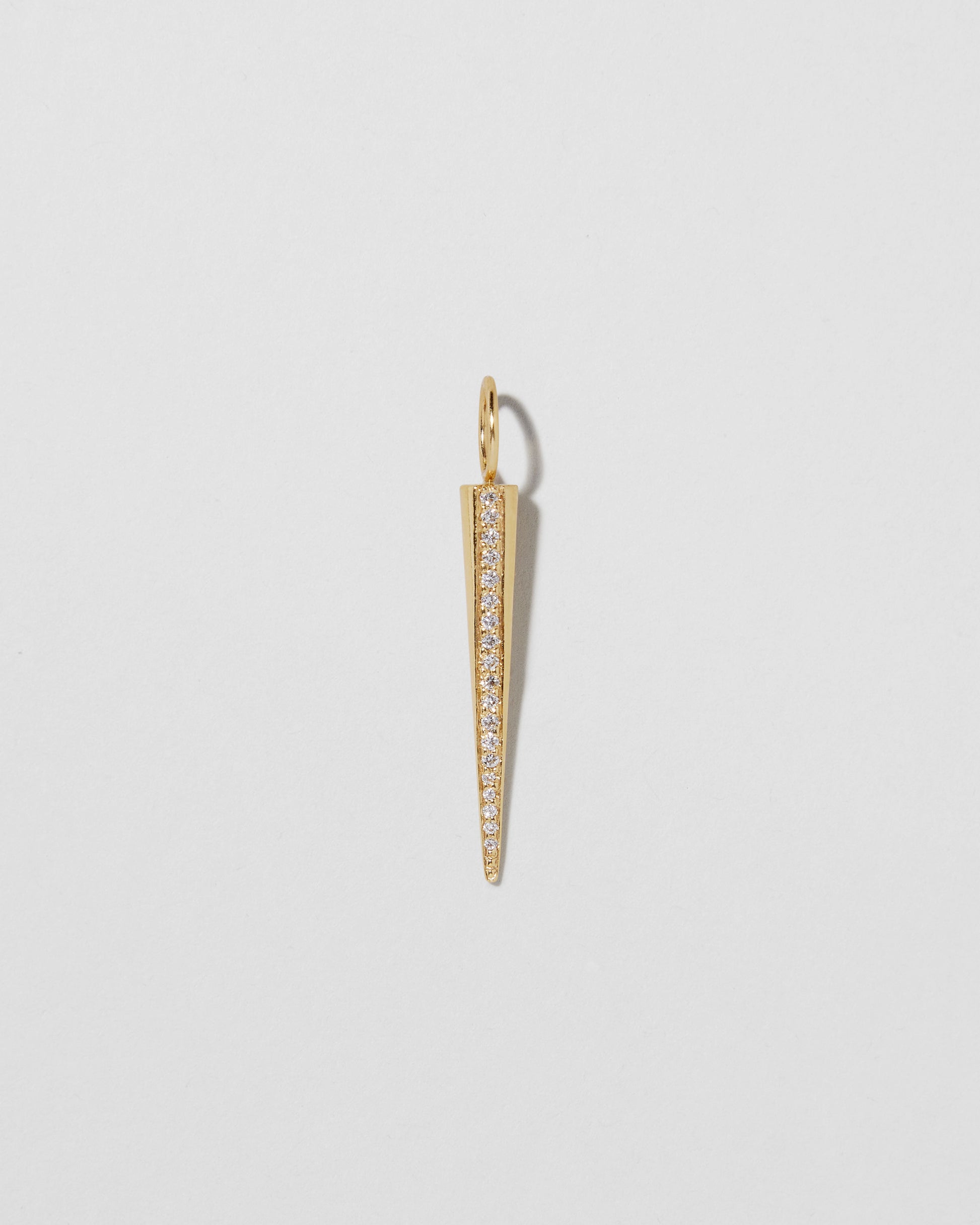 Jennifer Fisher - Small Skinny Cone with White Diamond Stripe - Yellow Gold