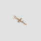 Small Cross in 18K Yellow Gold with Pavé White Diamonds