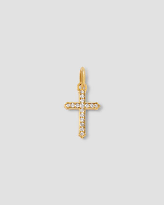 Small Royal Cross with Pavé White Diamonds