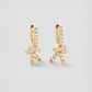 Knot Micro Huggie in 18K Yellow Gold with Pavé White Diamonds