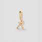 Knot Micro Huggie in 18K Yellow Gold with Pavé White Diamonds