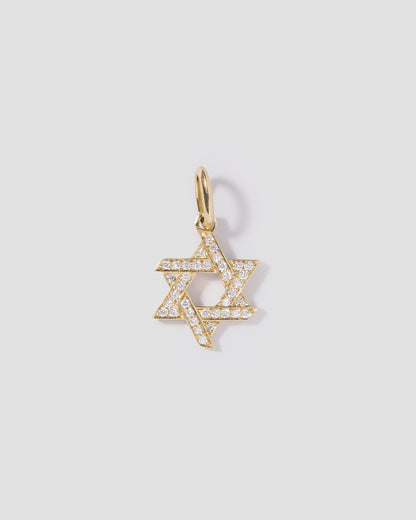 Star of David Charm with Pavé White Diamonds