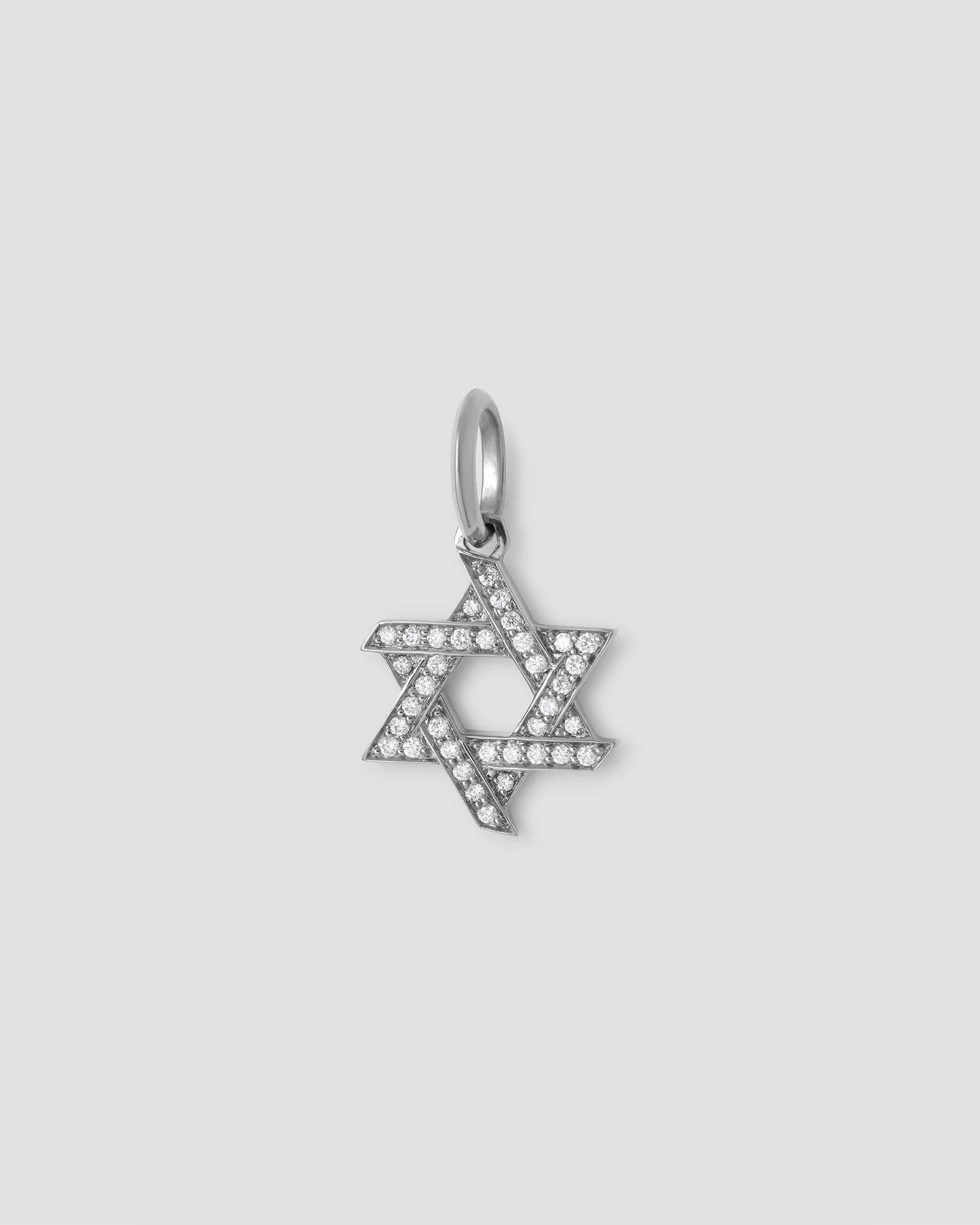 Star of David Charm with Pavé White Diamonds