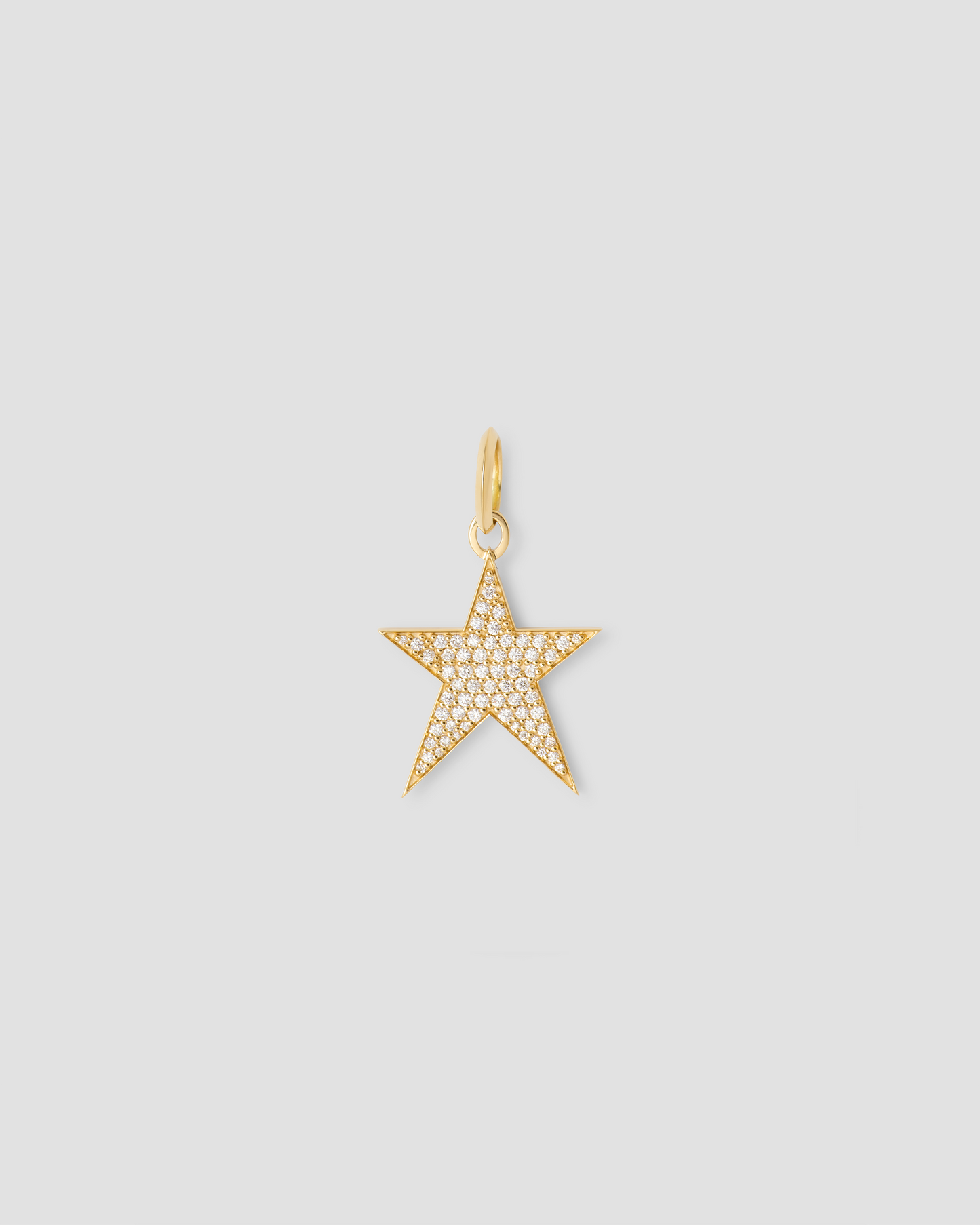 Star Charm with Pavé White Diamonds in 18K Yellow Gold
