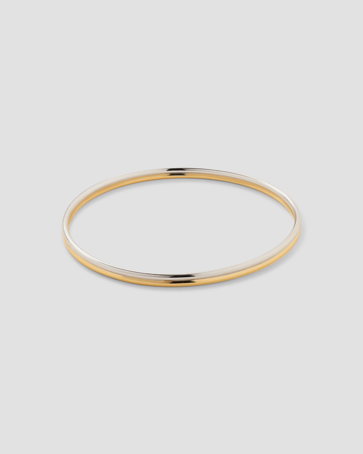Two Tone Thread Arm Bangle bracelet - front view | 14k gold bracelet