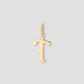 Capital Gothic Letter Charm with Diamond in 18K Yellow Gold