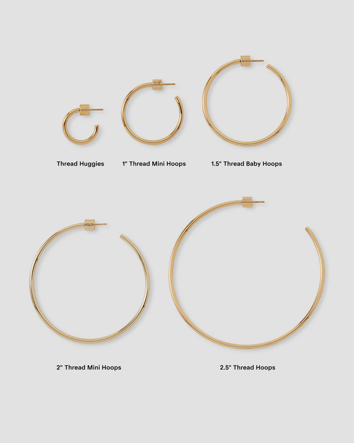 2" Thread Hoops earring - styled on model | gold hoop earrings for women