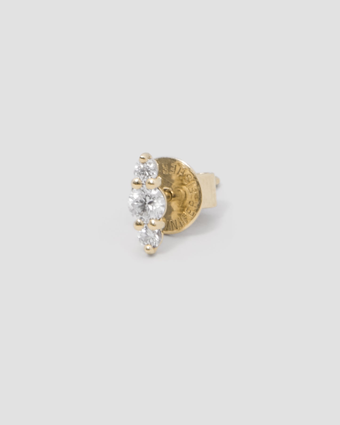Single Triple Floating Diamond Stud Earring