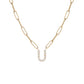 Floating Diamond Minimal Block Letter Pendant - 18K Yellow Gold