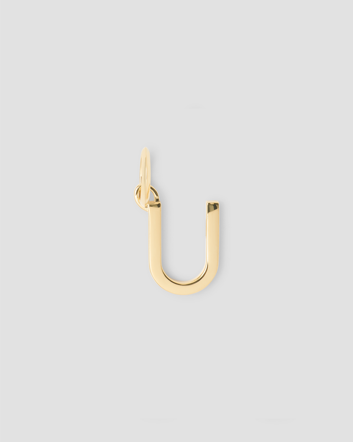 Minimal Block Letter Charm in 14K Yellow Gold