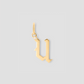 Capital Gothic Letter Charm with Diamond in 18K Yellow Gold
