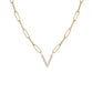 Floating Diamond Minimal Block Letter Pendant - 18K Yellow Gold