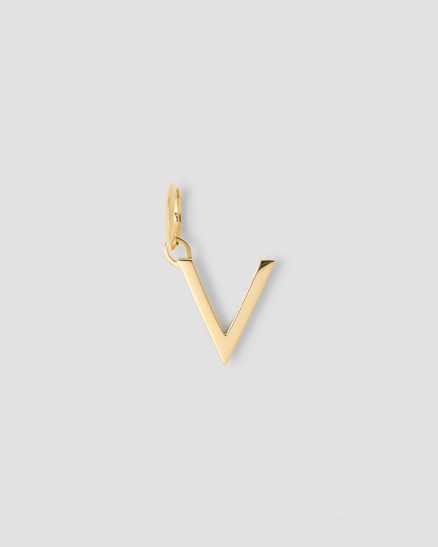 Minimal Block Letter Charm in 14K Yellow Gold