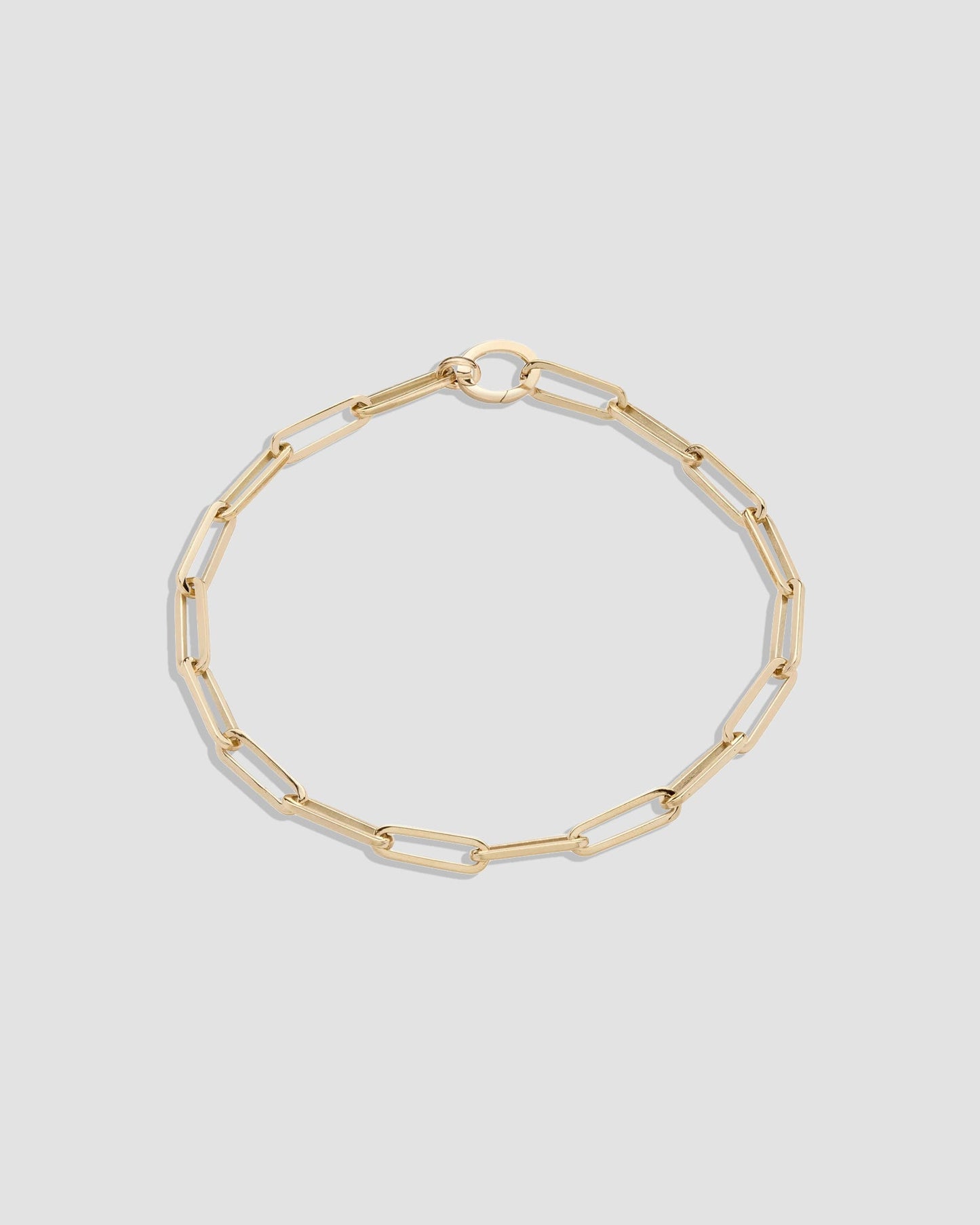 Long Link Charm Bracelet in 14K Yellow Gold