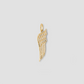 Medium Wing Charm with Pavé White Diamond in 18K Yellow Gold