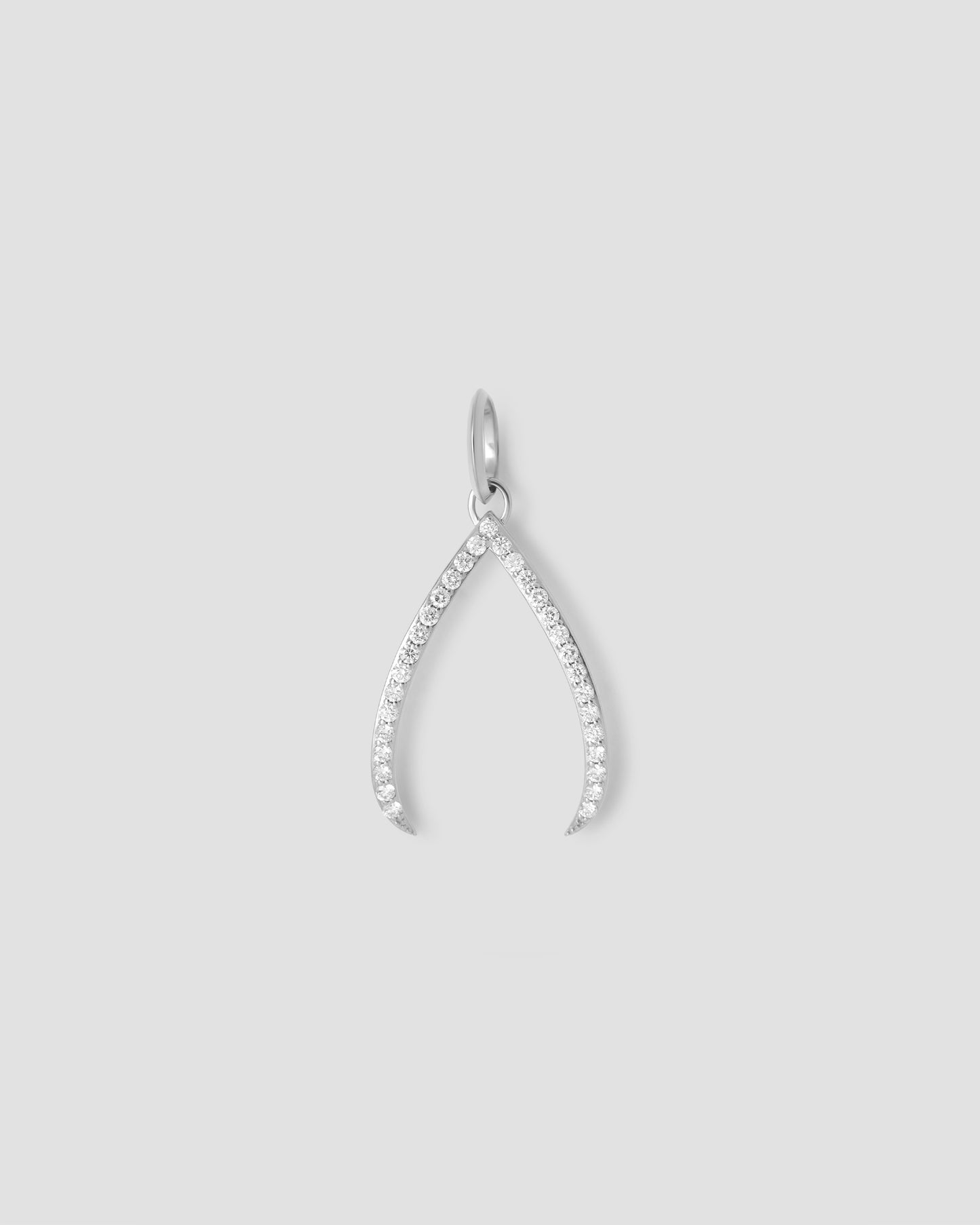Wishbone Charm with Pavé White Diamonds