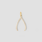 Wishbone Charm with Pavé White Diamonds in 18K Yellow Gold