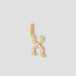 Capital Gothic Letter Charm with Pavé White Diamonds