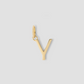 Minimal Block Letter Charm in 14K Yellow Gold