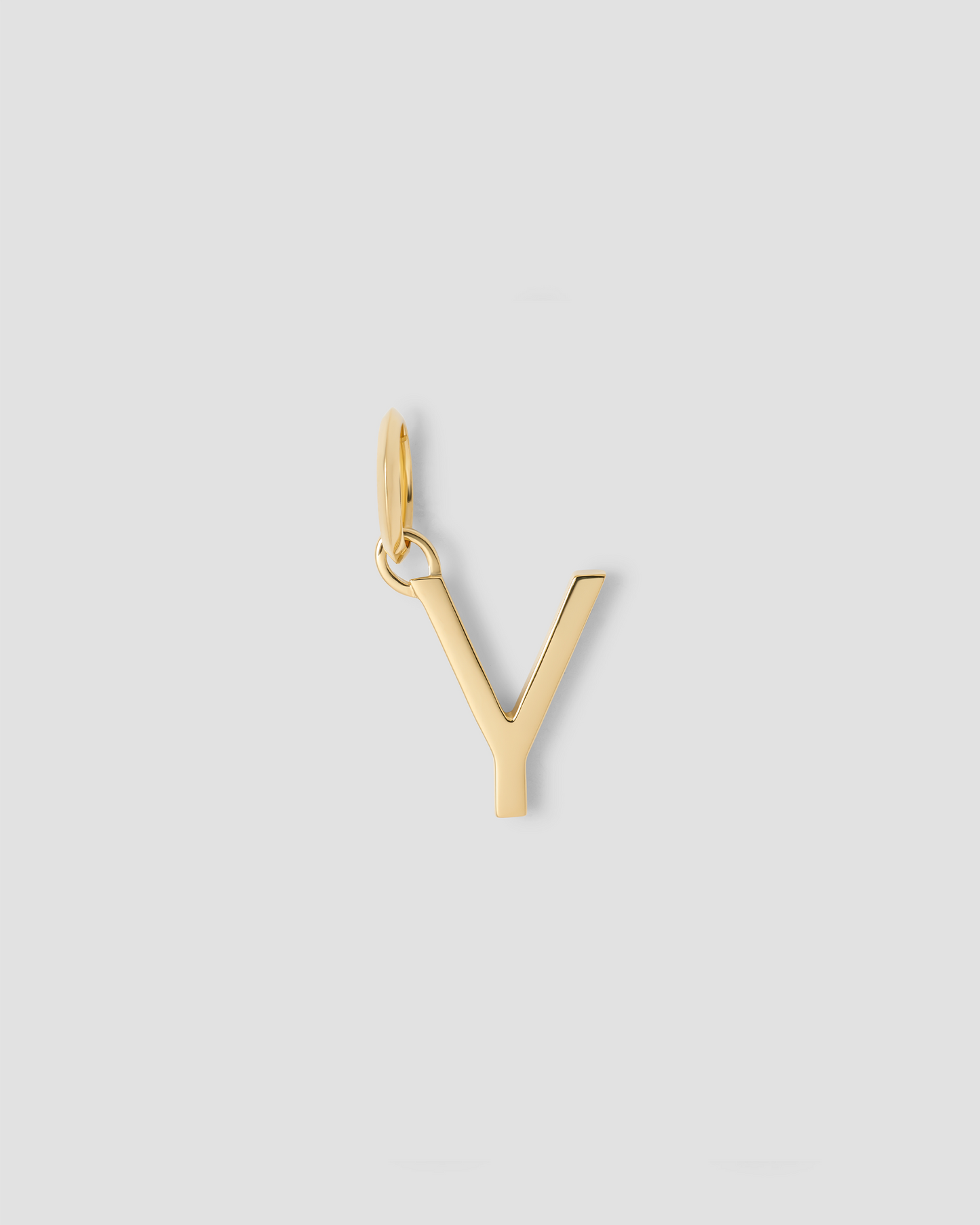 Minimal Block Letter Charm in 14K Yellow Gold