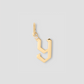 Capital Gothic Letter Charm with Diamond in 18K Yellow Gold